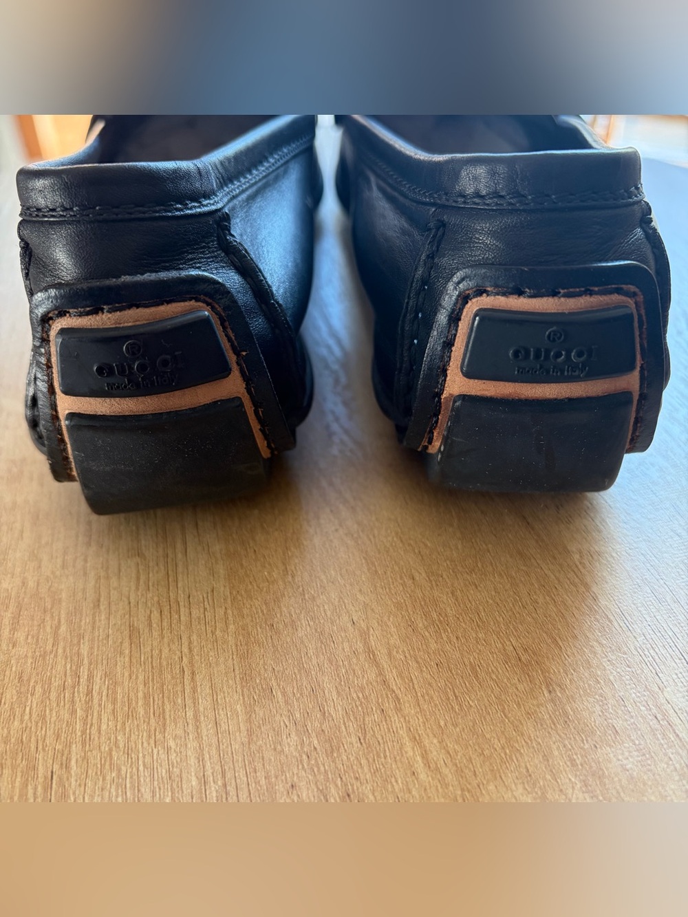 GUCCI Men’s Black Leather Horsebit Driving Loafers Size 11B - Picture 3 of 9